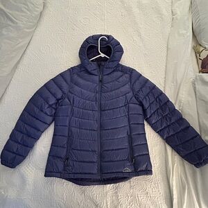 L.L. Bean Women's Purple Down Hooded Jacket